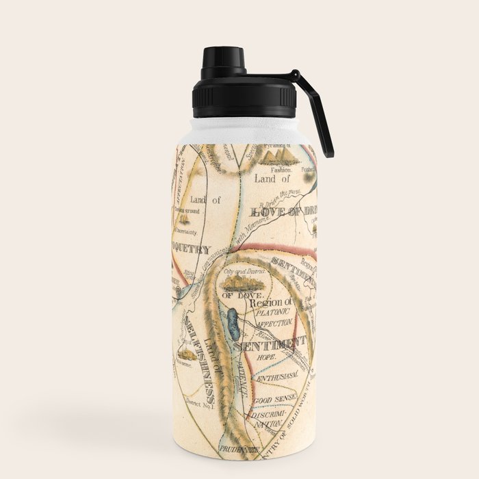 "A Map of the Open Country of a Woman's Heart" by D. W. Kellogg (c. 1833-1842) Water Bottle