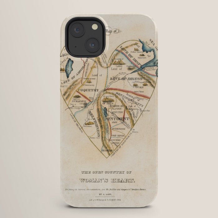 "A Map of the Open Country of a Woman's Heart" by D. W. Kellogg (c. 1833-1842) iPhone Case