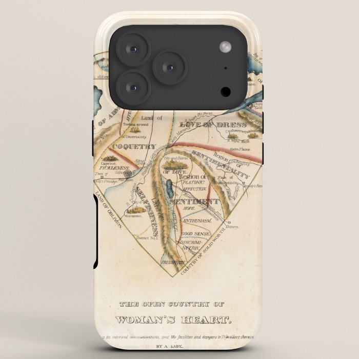 "A Map of the Open Country of a Woman's Heart" by D. W. Kellogg (c. 1833-1842) iPhone Case