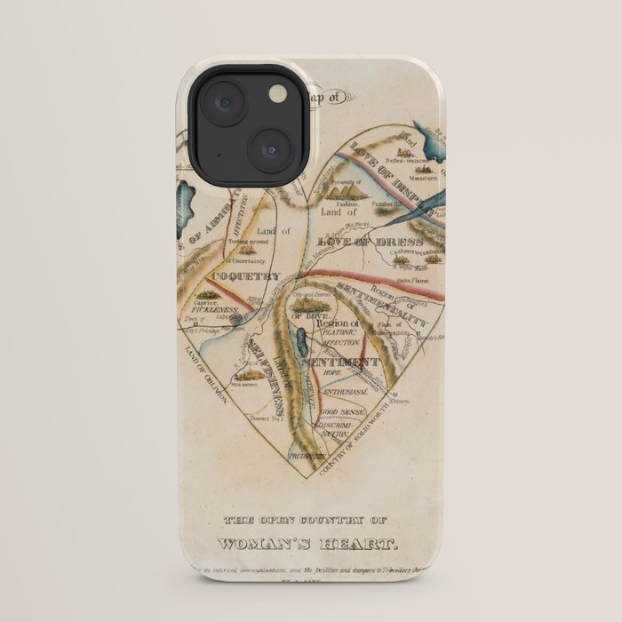 "A Map of the Open Country of a Woman's Heart" by D. W. Kellogg (c. 1833-1842) iPhone Case