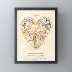 "A Map of the Open Country of a Woman's Heart" by D. W. Kellogg (c. 1833-1842) Mini Art Print