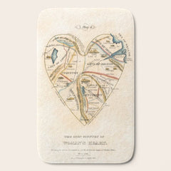 "A Map of the Open Country of a Woman's Heart" by D. W. Kellogg (c. 1833-1842) Bath Mat