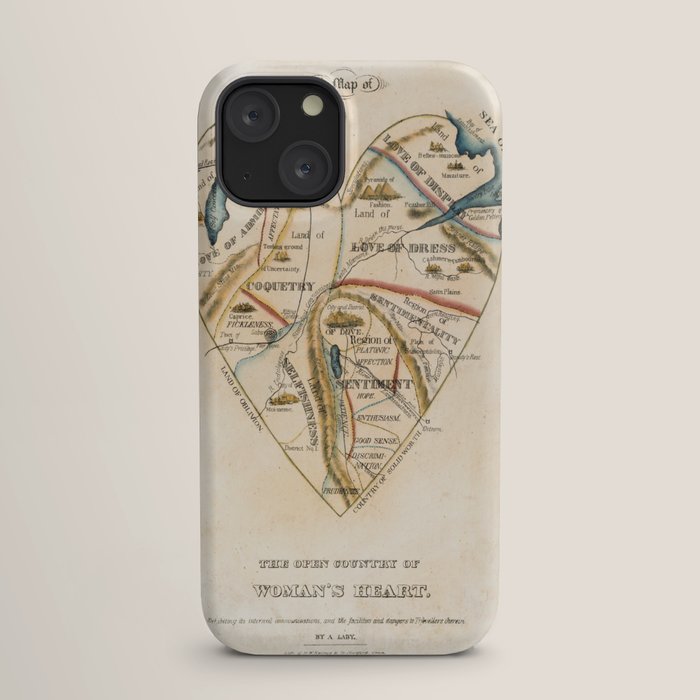 "A Map of the Open Country of a Woman's Heart" by D. W. Kellogg (c. 1833-1842) iPhone Case