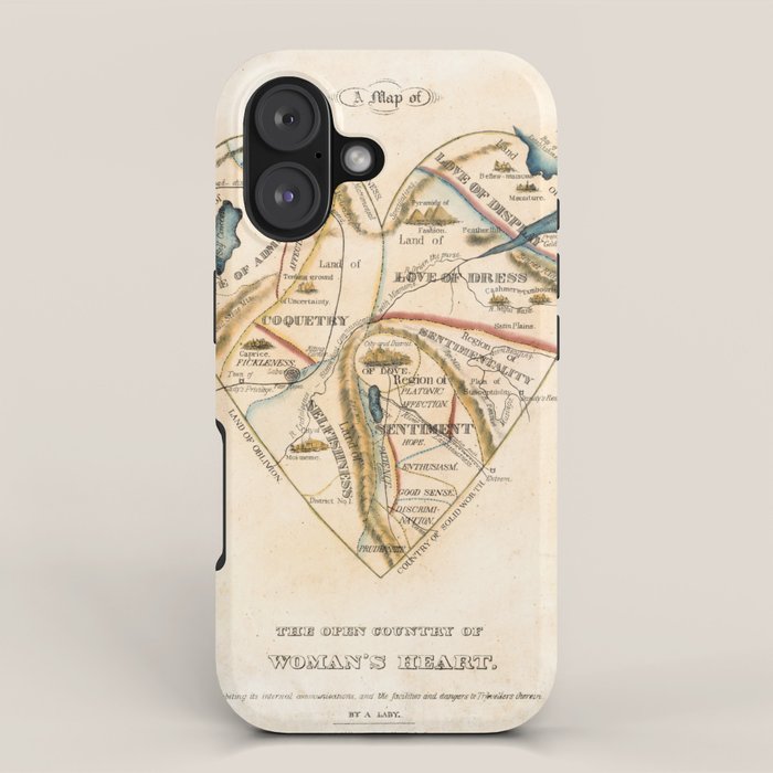"A Map of the Open Country of a Woman's Heart" by D. W. Kellogg (c. 1833-1842) iPhone Case