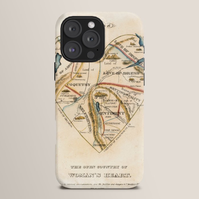 "A Map of the Open Country of a Woman's Heart" by D. W. Kellogg (c. 1833-1842) iPhone Case