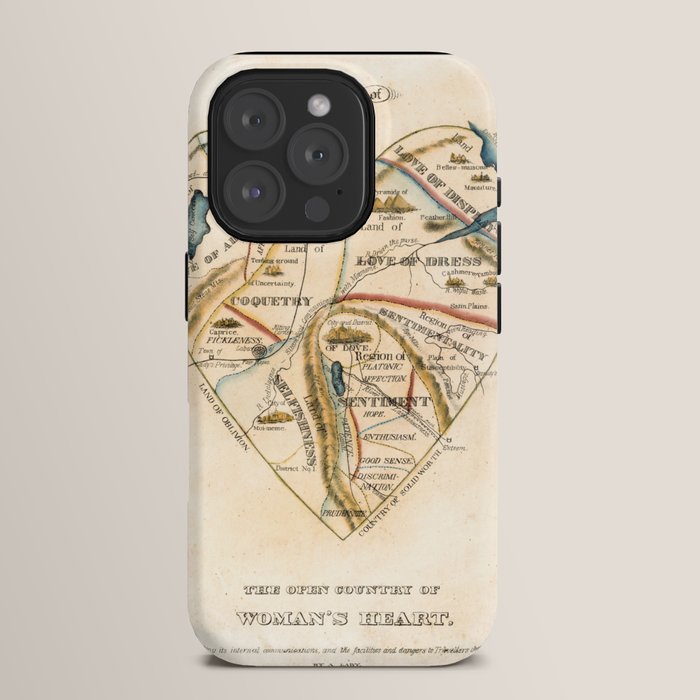 "A Map of the Open Country of a Woman's Heart" by D. W. Kellogg (c. 1833-1842) iPhone Case