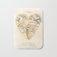 "A Map of the Open Country of a Woman's Heart" by D. W. Kellogg (c. 1833-1842) Bath Mat