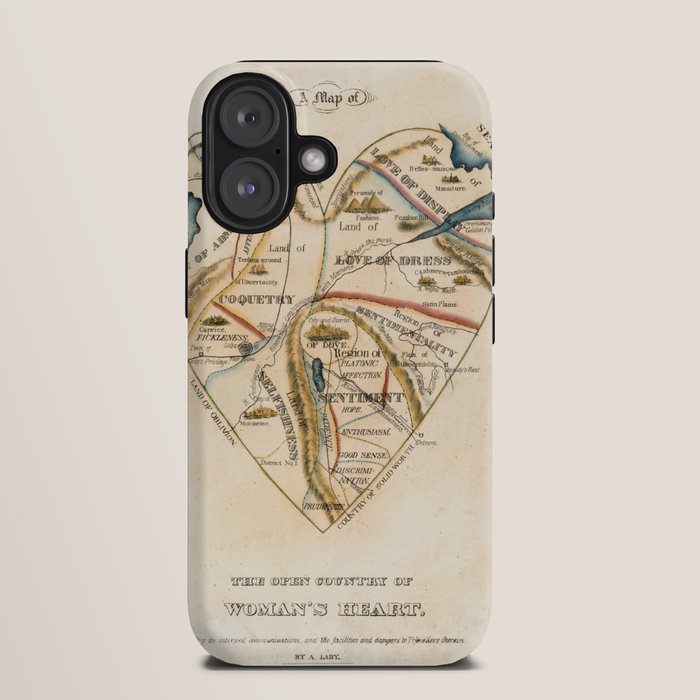 "A Map of the Open Country of a Woman's Heart" by D. W. Kellogg (c. 1833-1842) iPhone Case