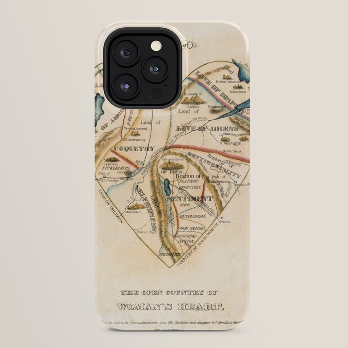 "A Map of the Open Country of a Woman's Heart" by D. W. Kellogg (c. 1833-1842) iPhone Case
