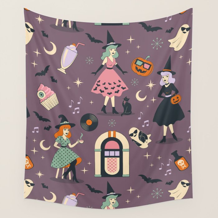 50s Witch Vibes Wall Tapestry
