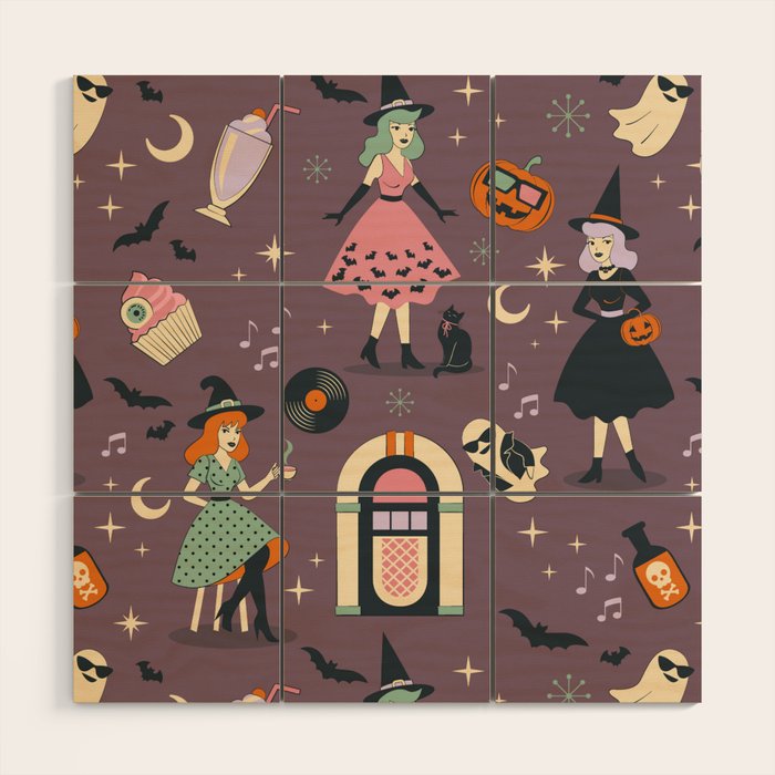 50s Witch Vibes Wood Wall Art
