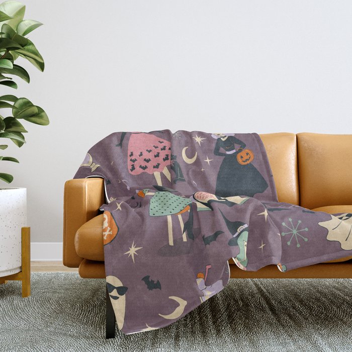 50s Witch Vibes Throw Blanket