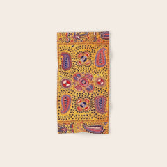 19th Century Uzbekistan Suzani with Gold Background  Bath Towel
