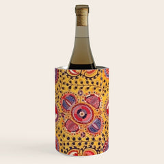 19th Century Uzbekistan Suzani with Gold Background  Wine Chiller