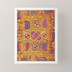 19th Century Uzbekistan Suzani with Gold Background  Mini Art Print