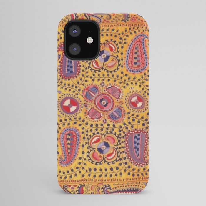 19th Century Uzbekistan Suzani with Gold Background  iPhone Case