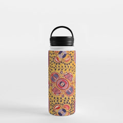 19th Century Uzbekistan Suzani with Gold Background  Water Bottle