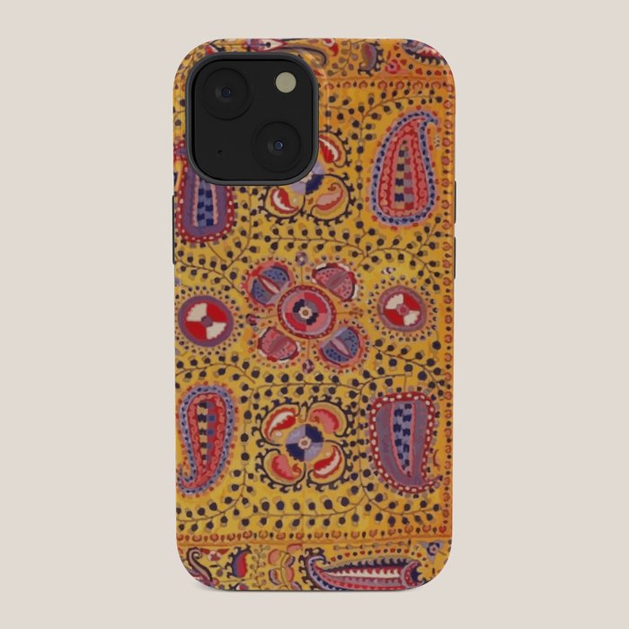 19th Century Uzbekistan Suzani with Gold Background  iPhone Case