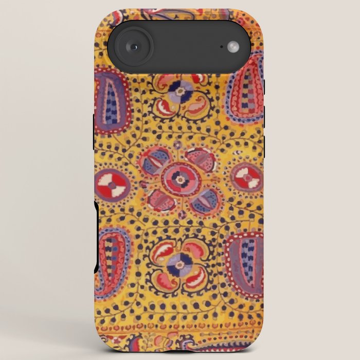 19th Century Uzbekistan Suzani with Gold Background  iPhone Case