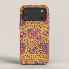 19th Century Uzbekistan Suzani with Gold Background  iPhone Case