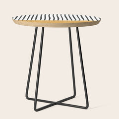 (White Background) Mid Century Modern Minimalist Rothko Inspired Color Field With Lines Geometric Style  Side Table