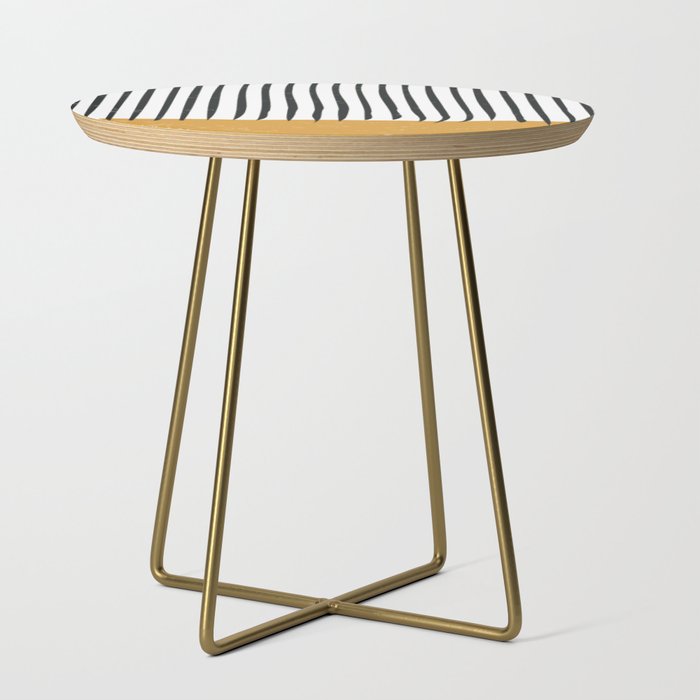 (White Background) Mid Century Modern Minimalist Rothko Inspired Color Field With Lines Geometric Style  Side Table