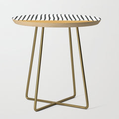 (White Background) Mid Century Modern Minimalist Rothko Inspired Color Field With Lines Geometric Style  Side Table