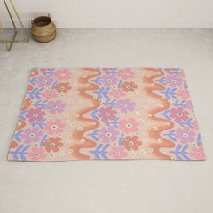 70s Retro Floral vibe Rug