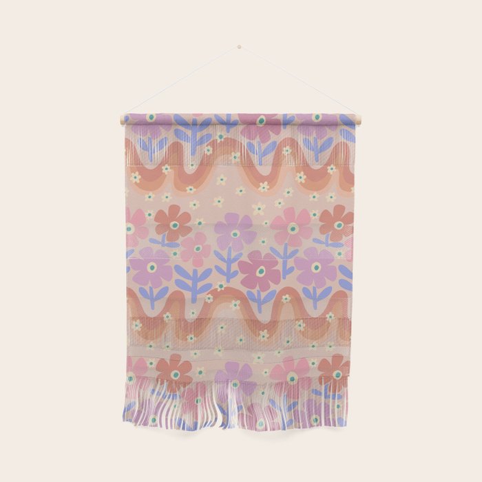 70s Retro Floral vibe Wall Hanging