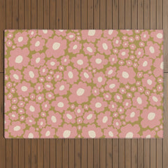 70������s Retro Floral  Outdoor Rug
