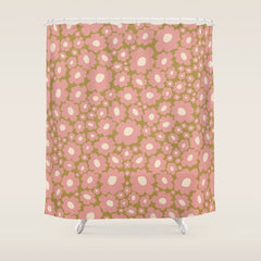 70������s Retro Floral  Shower Curtain