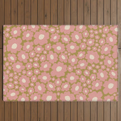 70������s Retro Floral  Outdoor Rug