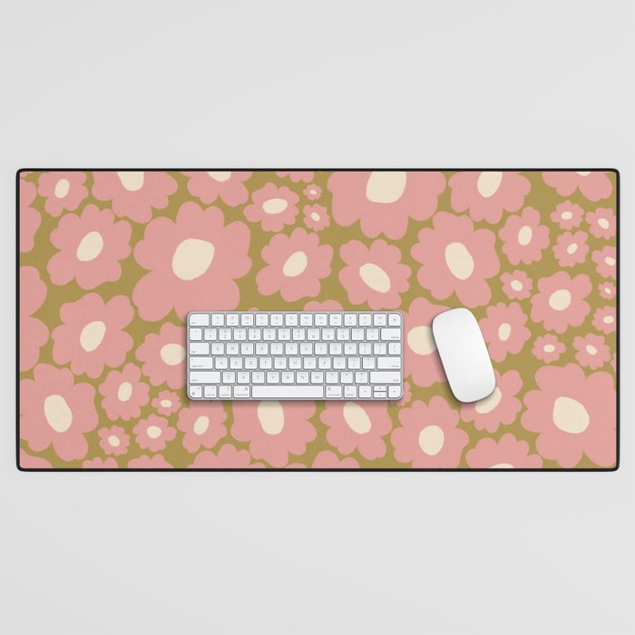 70������s Retro Floral  Desk Mat
