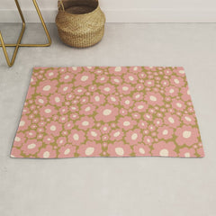 70������s Retro Floral  Rug