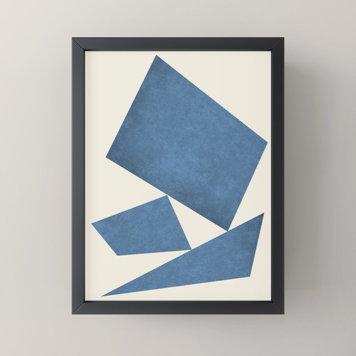 3 Forms Composition - Blue Mini Art Print