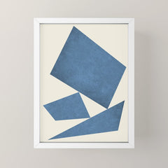 3 Forms Composition - Blue Mini Art Print