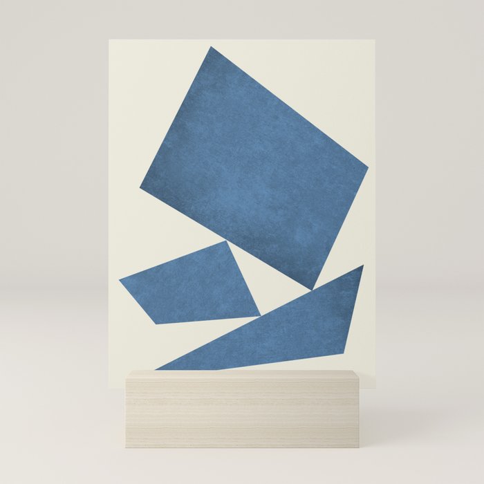 3 Forms Composition - Blue Mini Art Print
