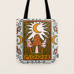 18. Moon Tarot Mushroom Tote Bag