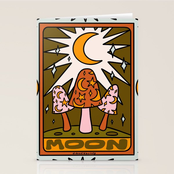 18. Moon Tarot Mushroom Stationery Card