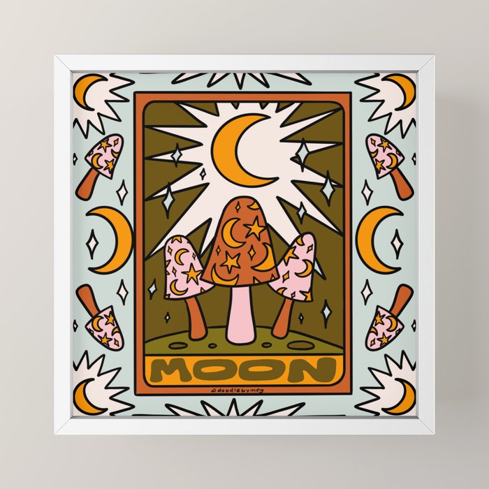 18. Moon Tarot Mushroom Mini Art Print