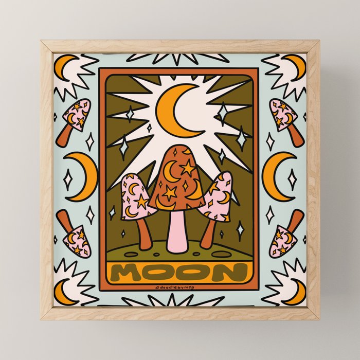 18. Moon Tarot Mushroom Mini Art Print