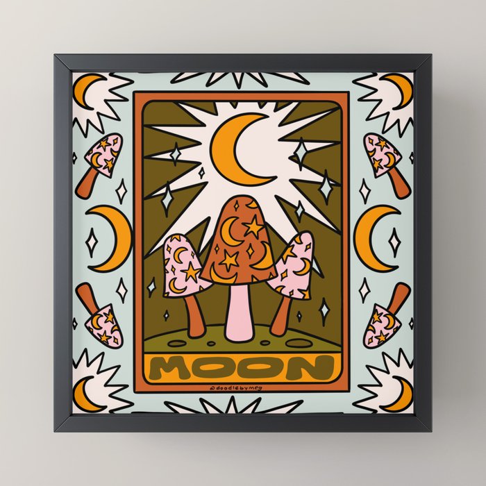 18. Moon Tarot Mushroom Mini Art Print