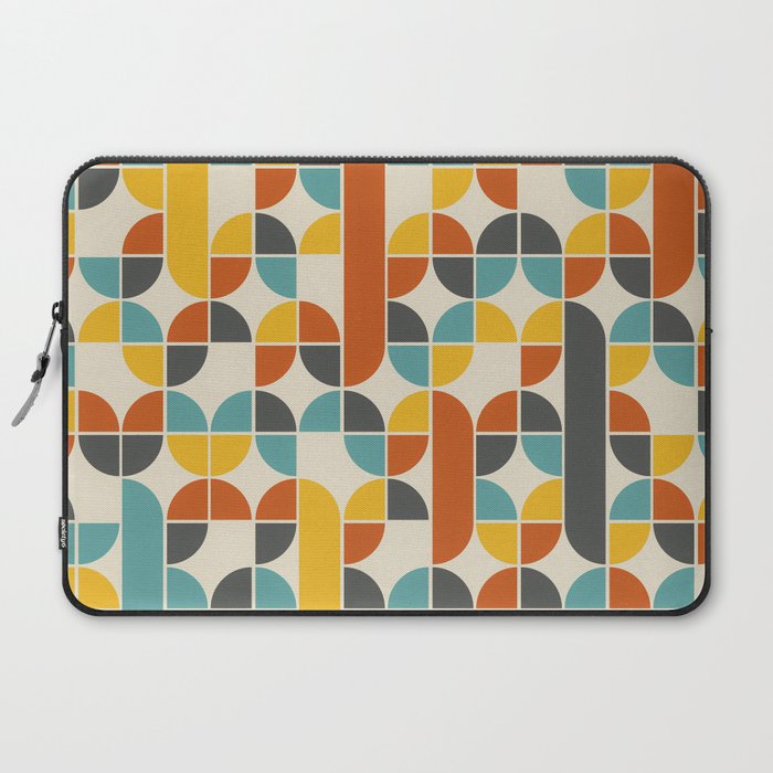 1970s Colors Mid Century Modern Geometric Pattern  Laptop Sleeve