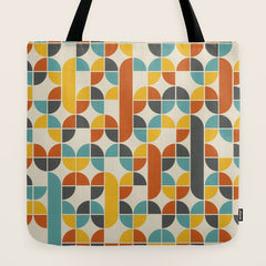 1970s Colors Mid Century Modern Geometric Pattern  Tote Bag