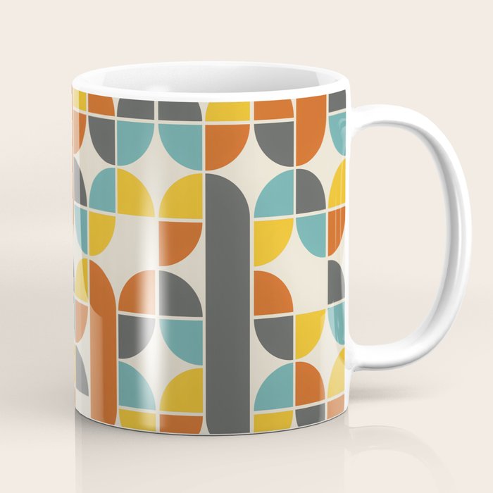 1970s Colors Mid Century Modern Geometric Pattern  Coffee Mug