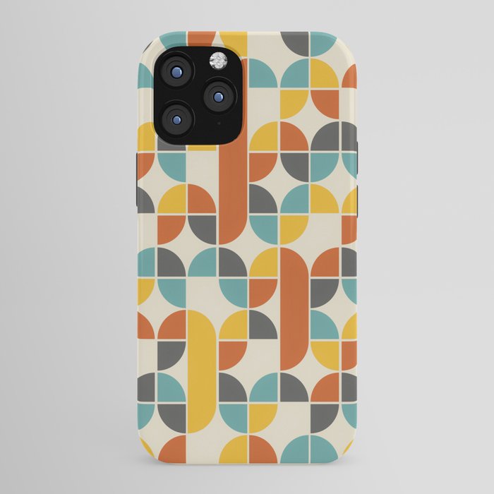1970s Colors Mid Century Modern Geometric Pattern  iPhone Case