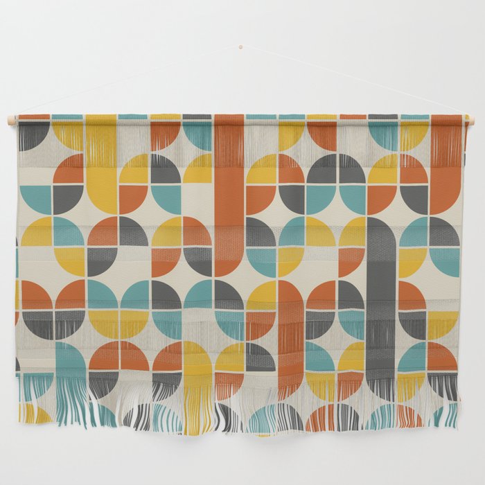 1970s Colors Mid Century Modern Geometric Pattern  Wall Hanging