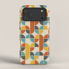1970s Colors Mid Century Modern Geometric Pattern  iPhone Case