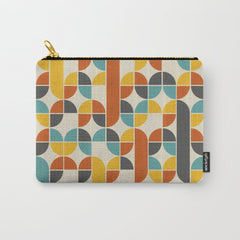 1970s Colors Mid Century Modern Geometric Pattern  Carry All Pouch