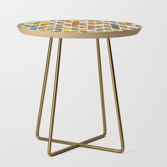 1970s Colors Mid Century Modern Geometric Pattern  Side Table